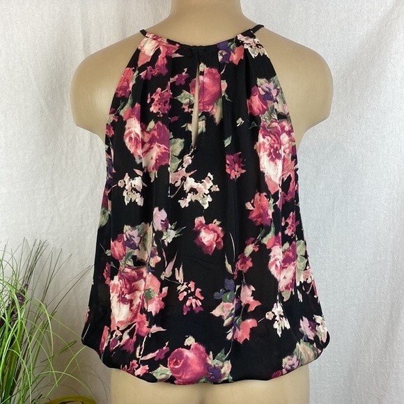 Joie 100% Silk All In Good Time Sleeveless Dark Floral Blouse Top S - Picture 6 of 11